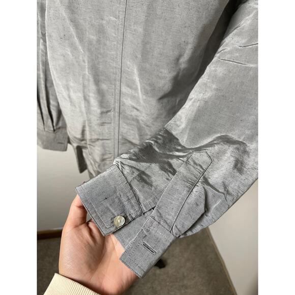 Chicos Design Women's Linen Silk Coastal Classic Chic Preppy Shirt Jacket Gray 1 - Picture 5 of 8